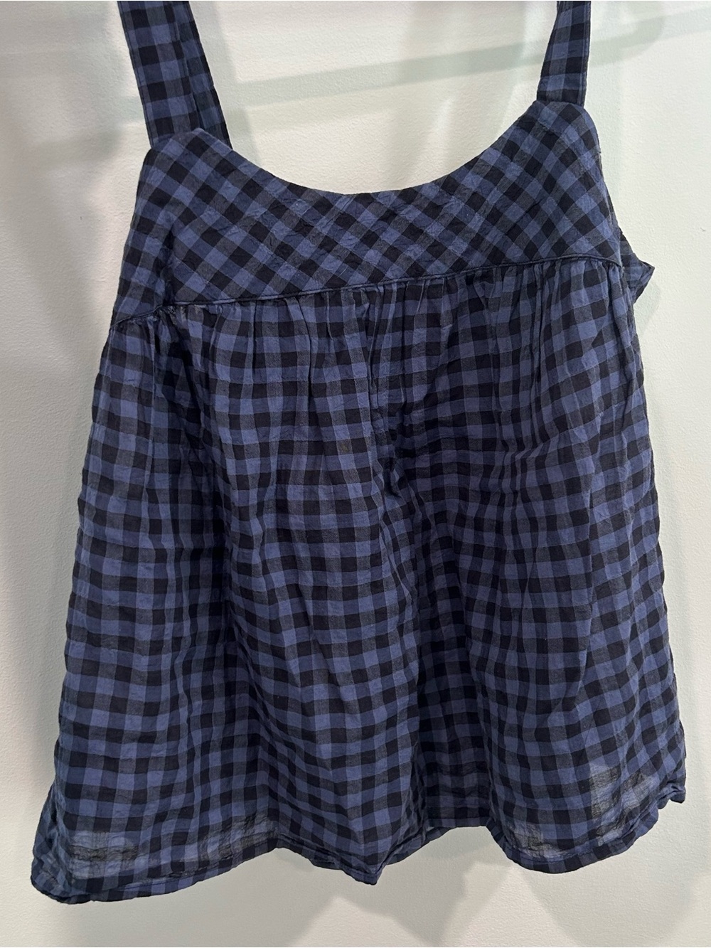 XiRENA Blue and Black Gingham Top